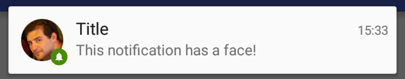 Face styled notification